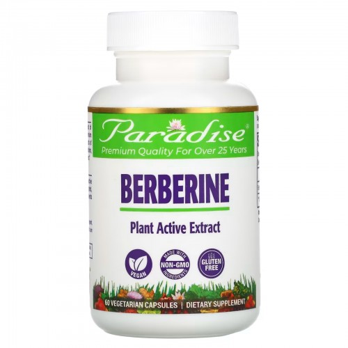 Paradise Herbs, берберин, 60 вегетарианских капсул Paradise Herbs, берберин, 60 вегетарианских капсул